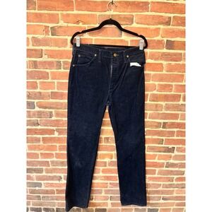 Vintage Wrangler Men's Blue 70s Genuine Corduroy Authentic Pants 33 Retro Groovy